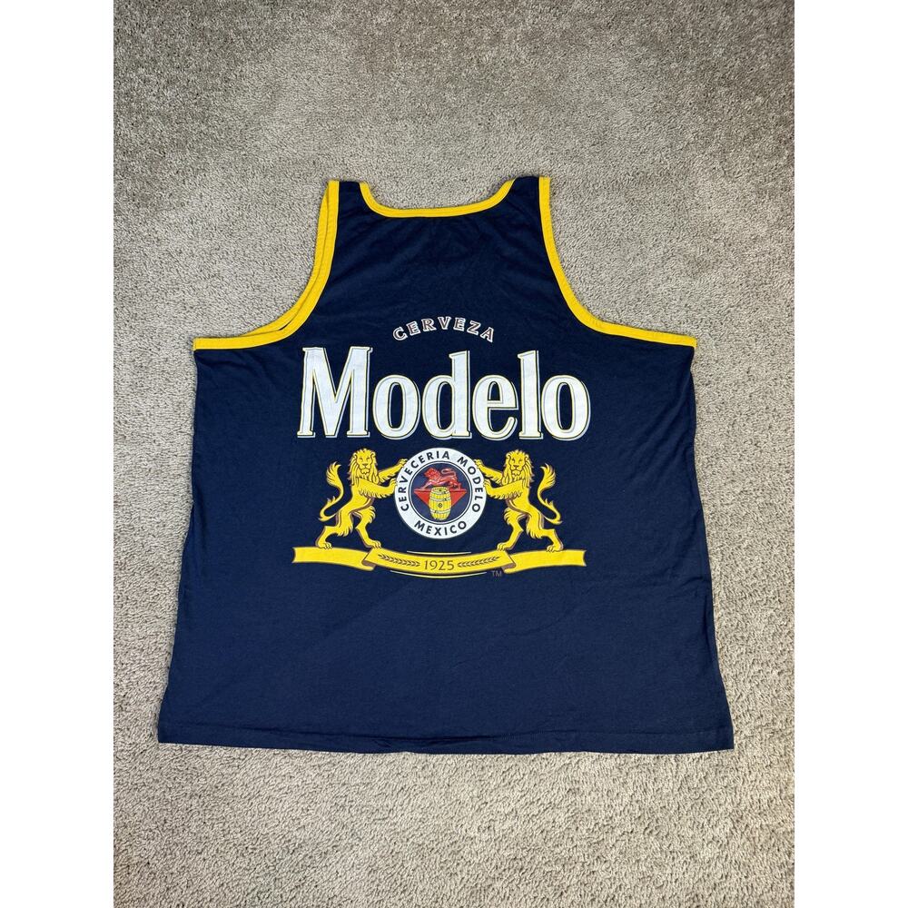 Modelo Shirt Mens 3XL Blue Graphic Sleeveless Round Neck Tagless Cotton